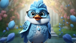 Kids channel — a 3D animated cartoon bird