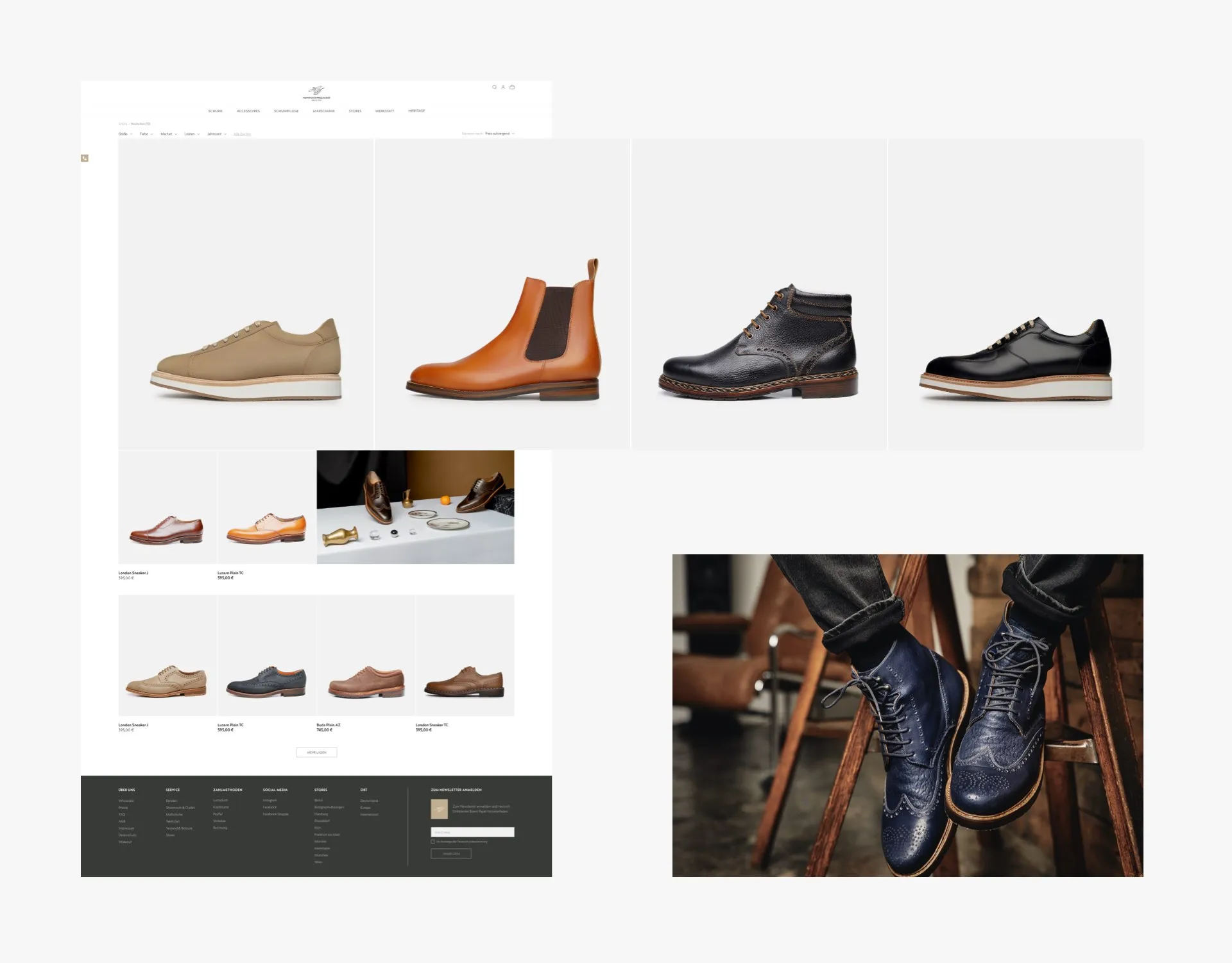 Strona listingu na Shopify - podgląd sklepu Heinrich Dinkelacker