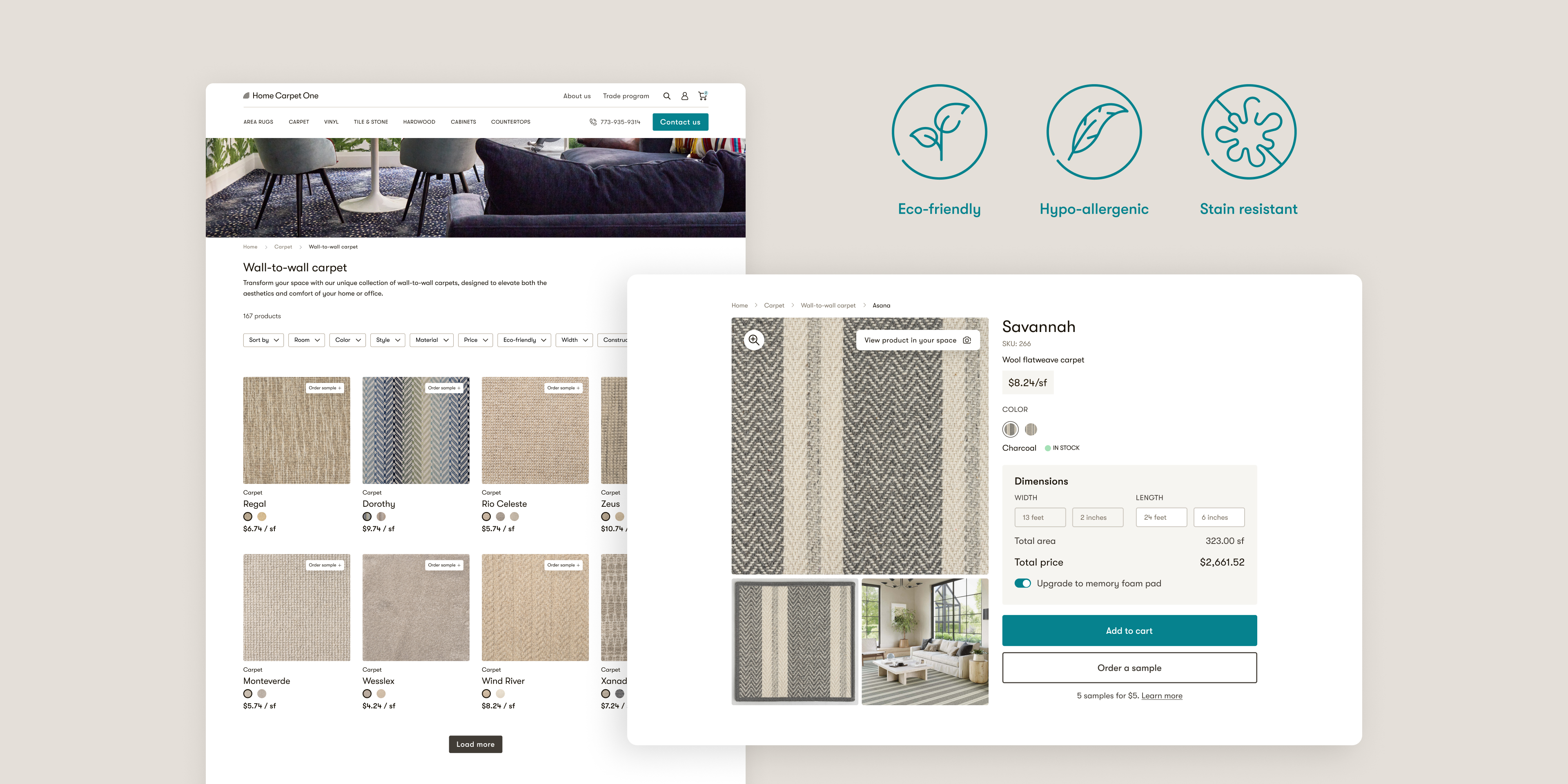 sklep Home Carpet One – strony kategorii i produktu