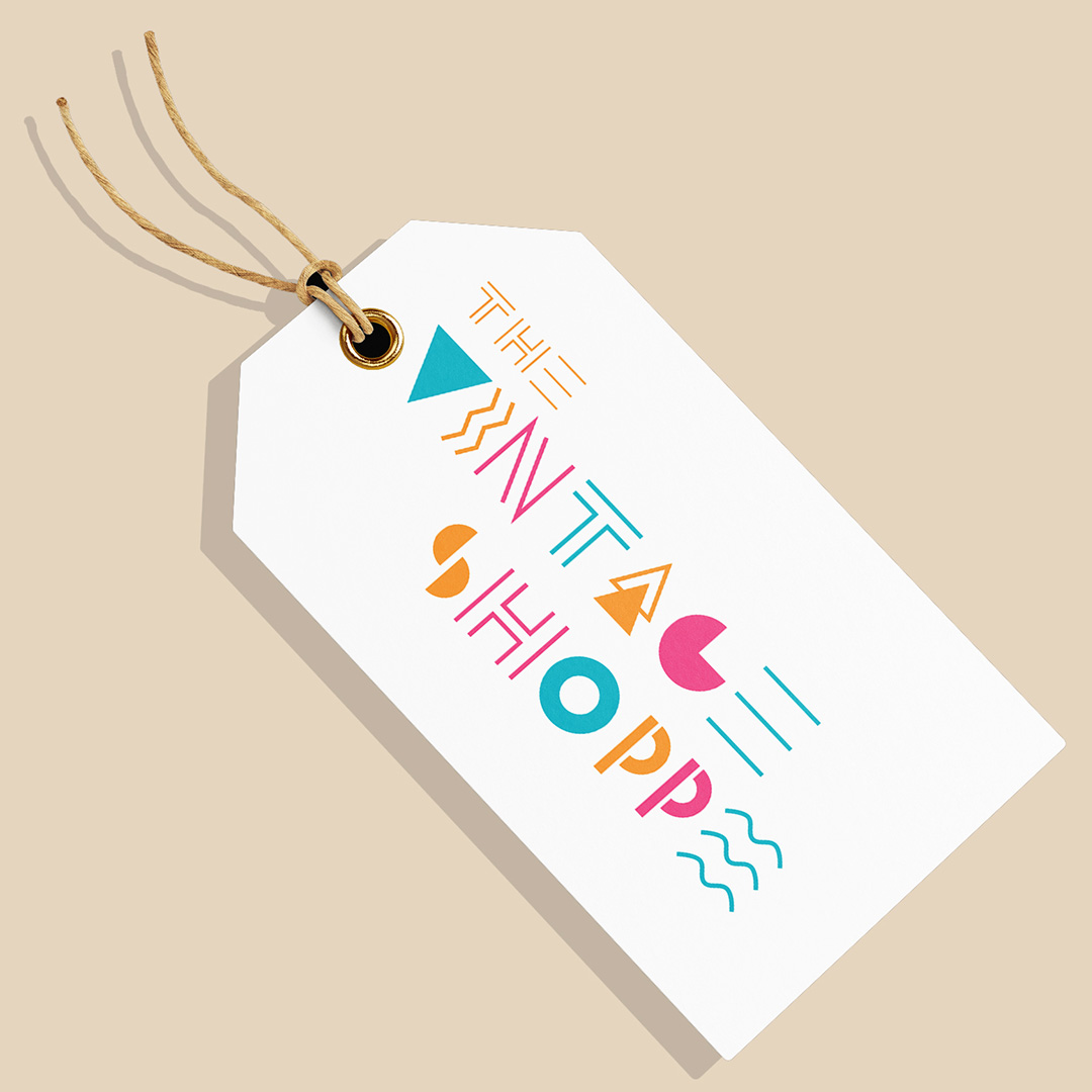 Vintage Shoppe logo tag mockup
