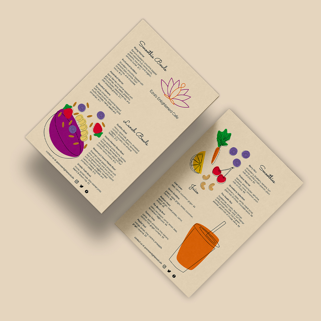 menu mockup