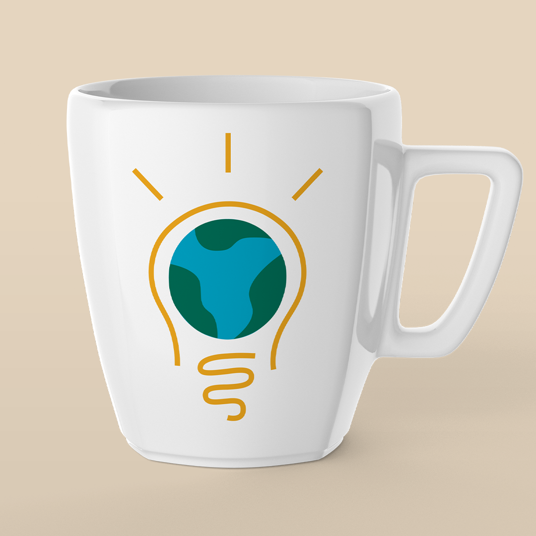 coffee mug with icon logo