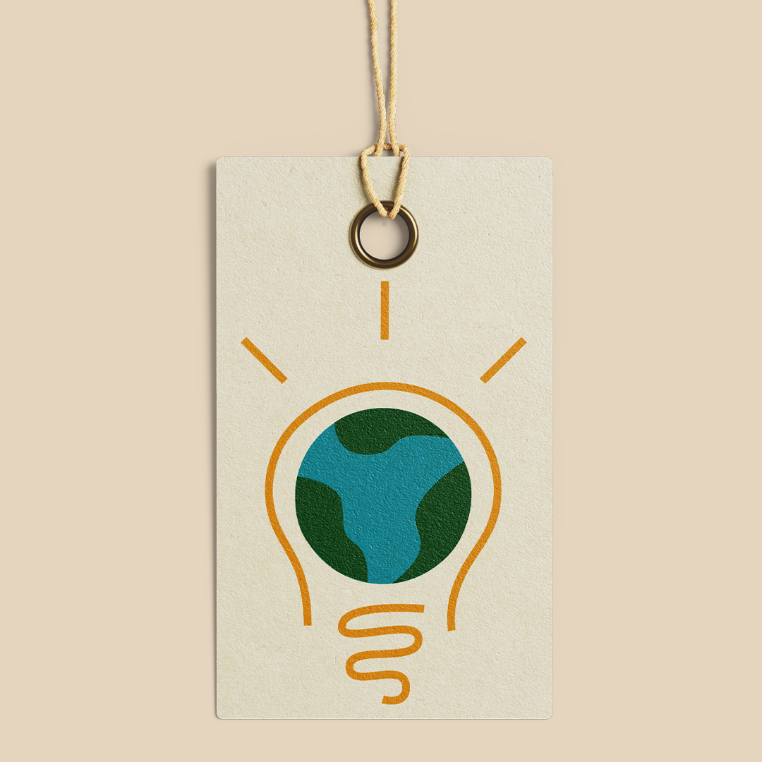 shopping tag with icon logo