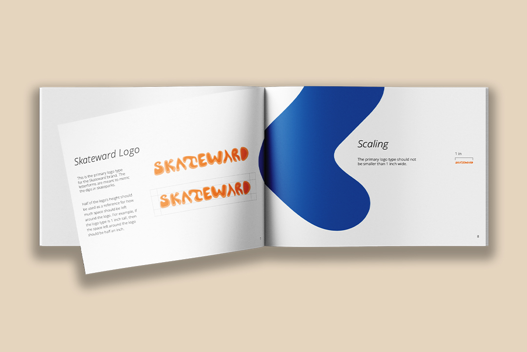 Skateward identity manual logo pages mockup