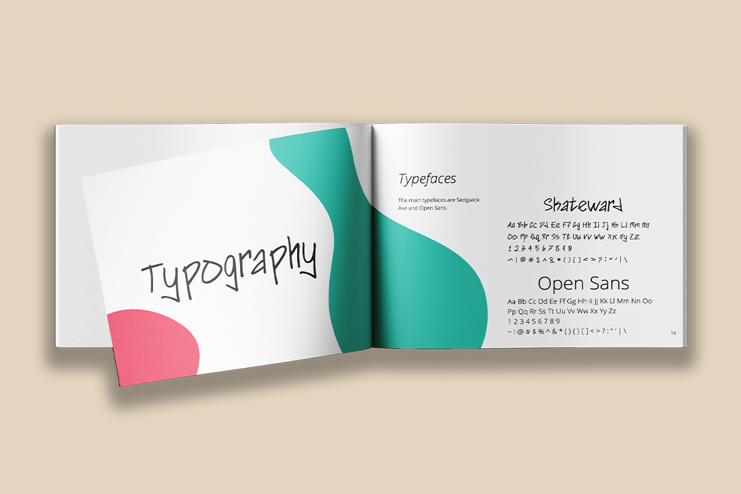 Skateward identity manual typography pages mockup