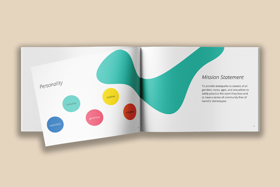 skatward identity manual personality and mission statement pages mockup