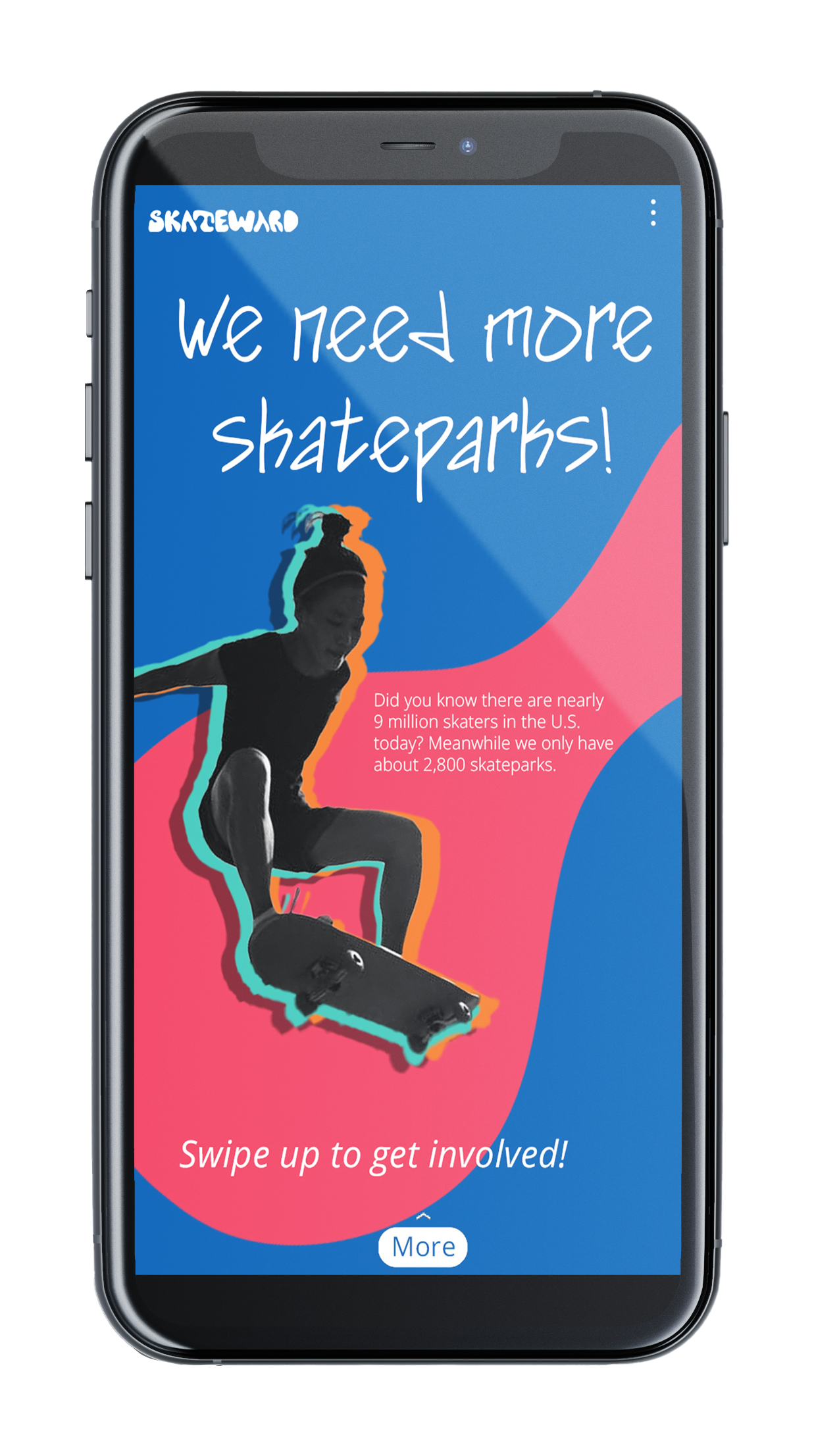 Skateward online ad Snapchat mockup