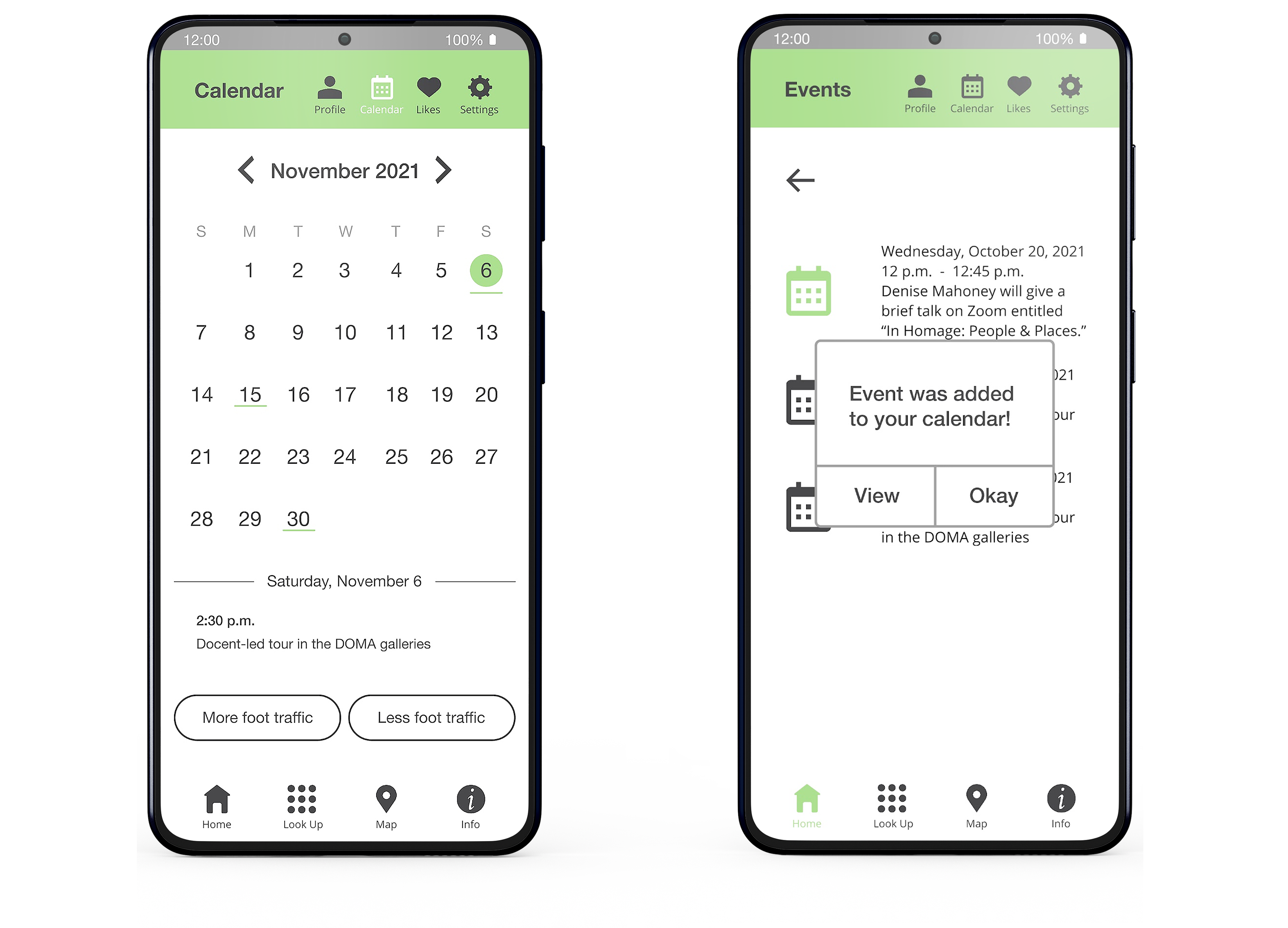 Junctions calendar screen mockups