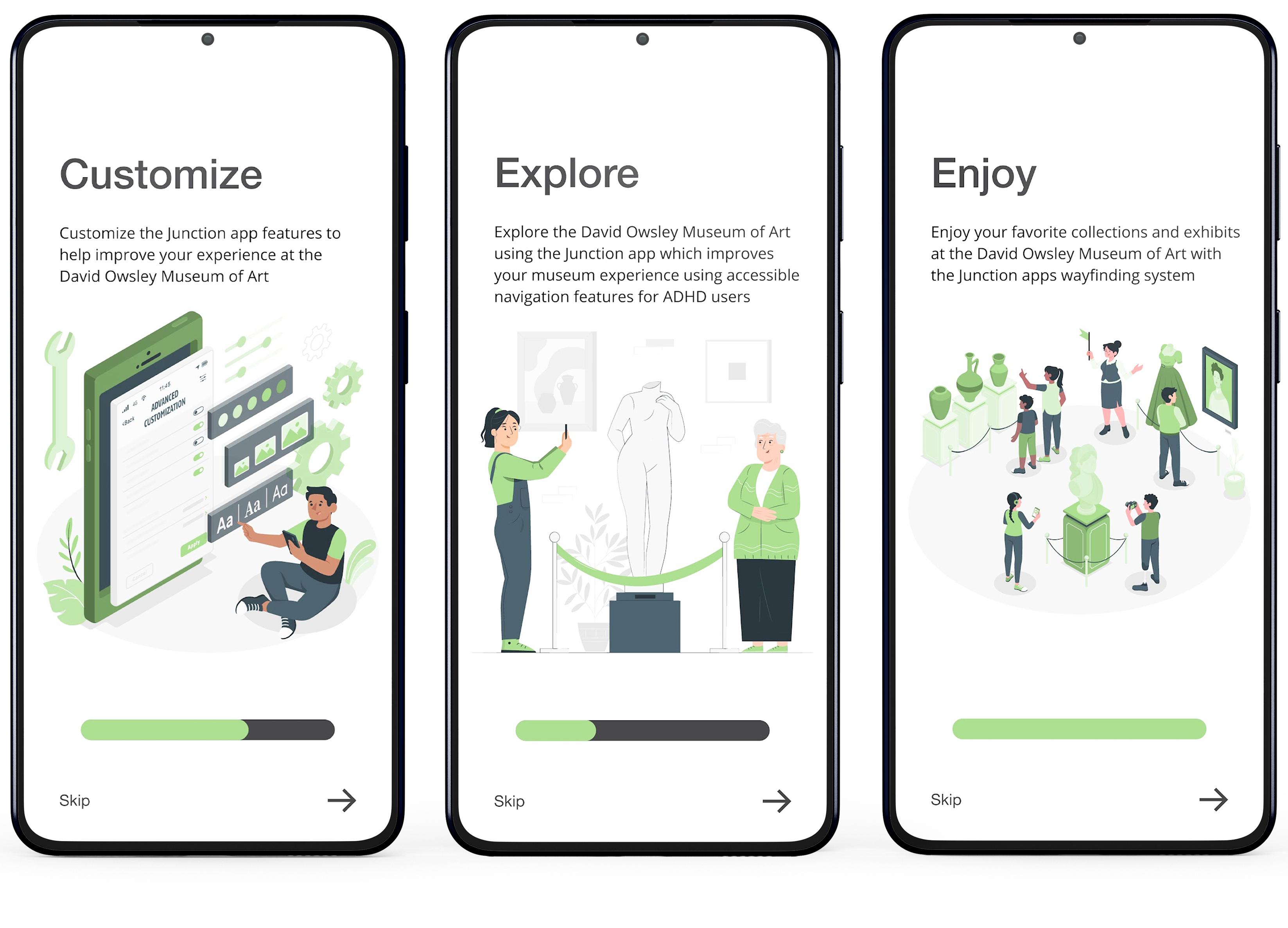 Junction onboarding screens