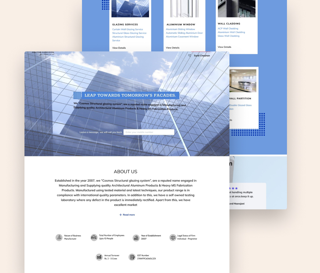 A mockup of a project