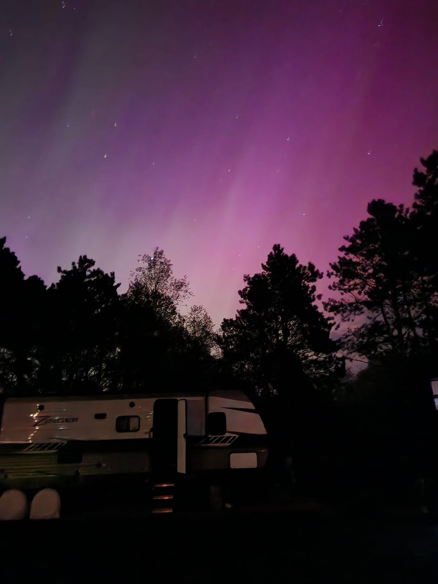 Beautiful starry night at campground