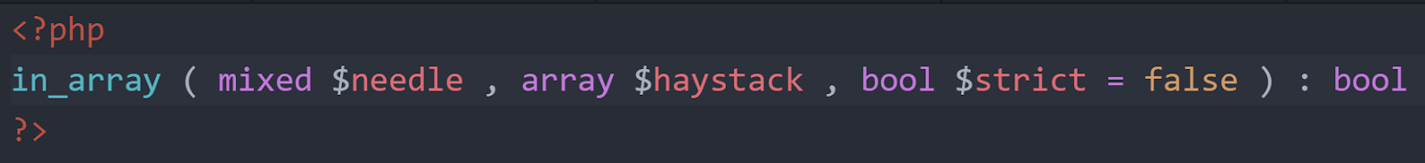 PHP In_array() function syntax