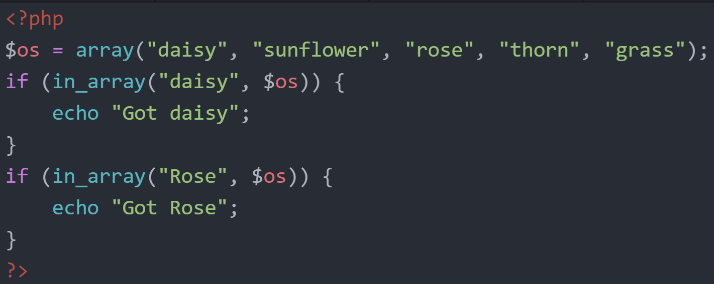 In_array() function examples