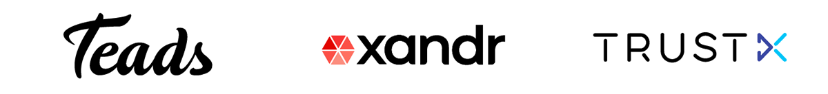 Teads, xandr, TrustX logos