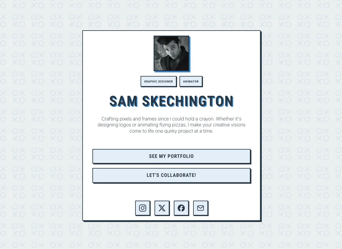 Example of Geometric Blue template for one page website