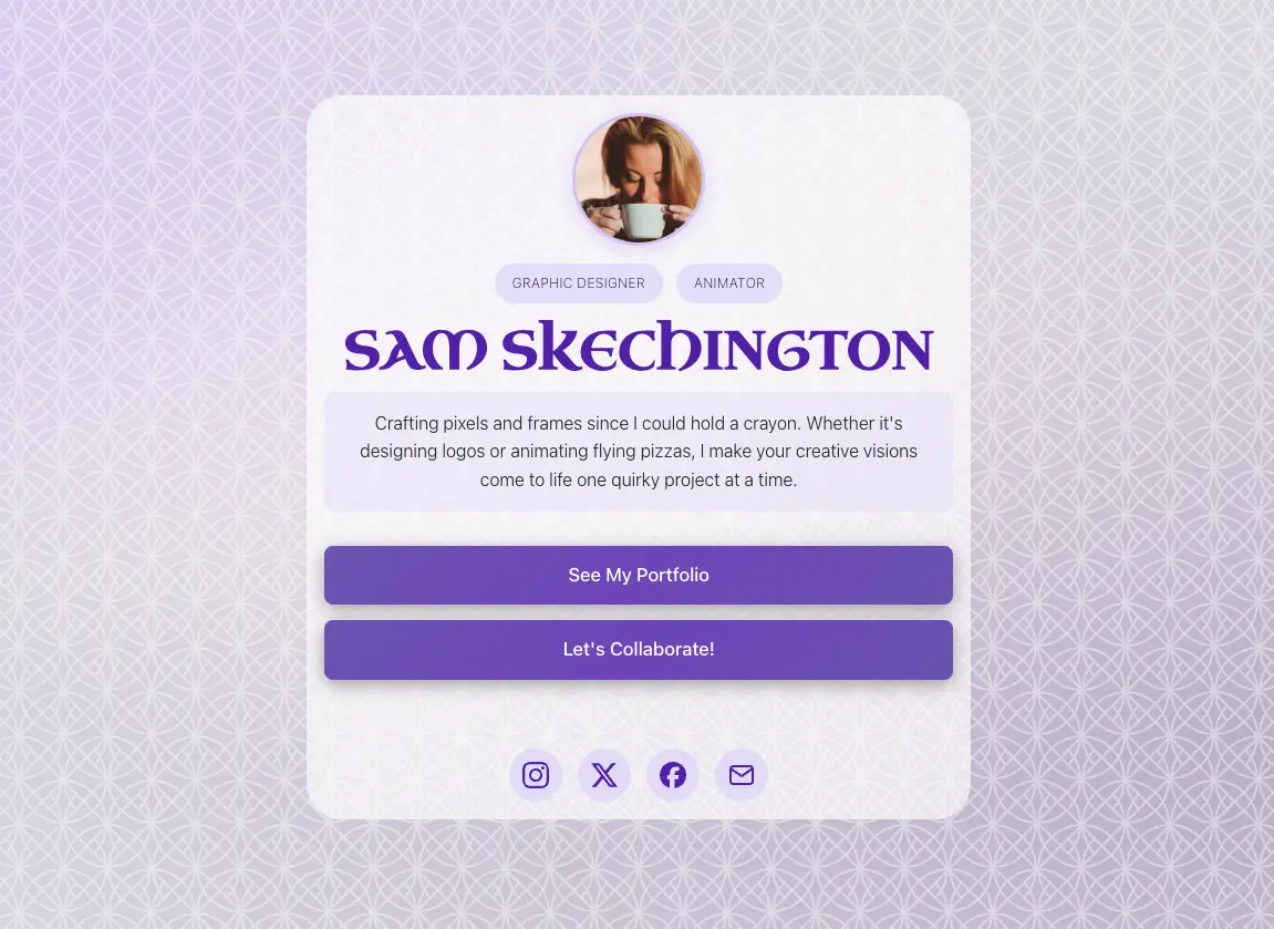 Example of Zen template for one page website
