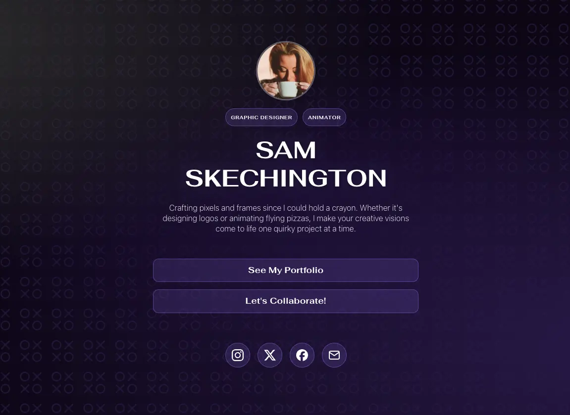 Example of Retro template for one page website