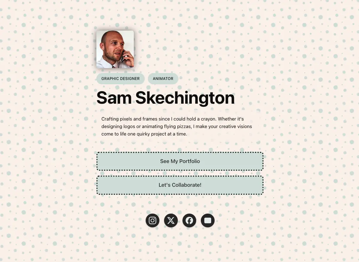 Example of Pastel template for one page website