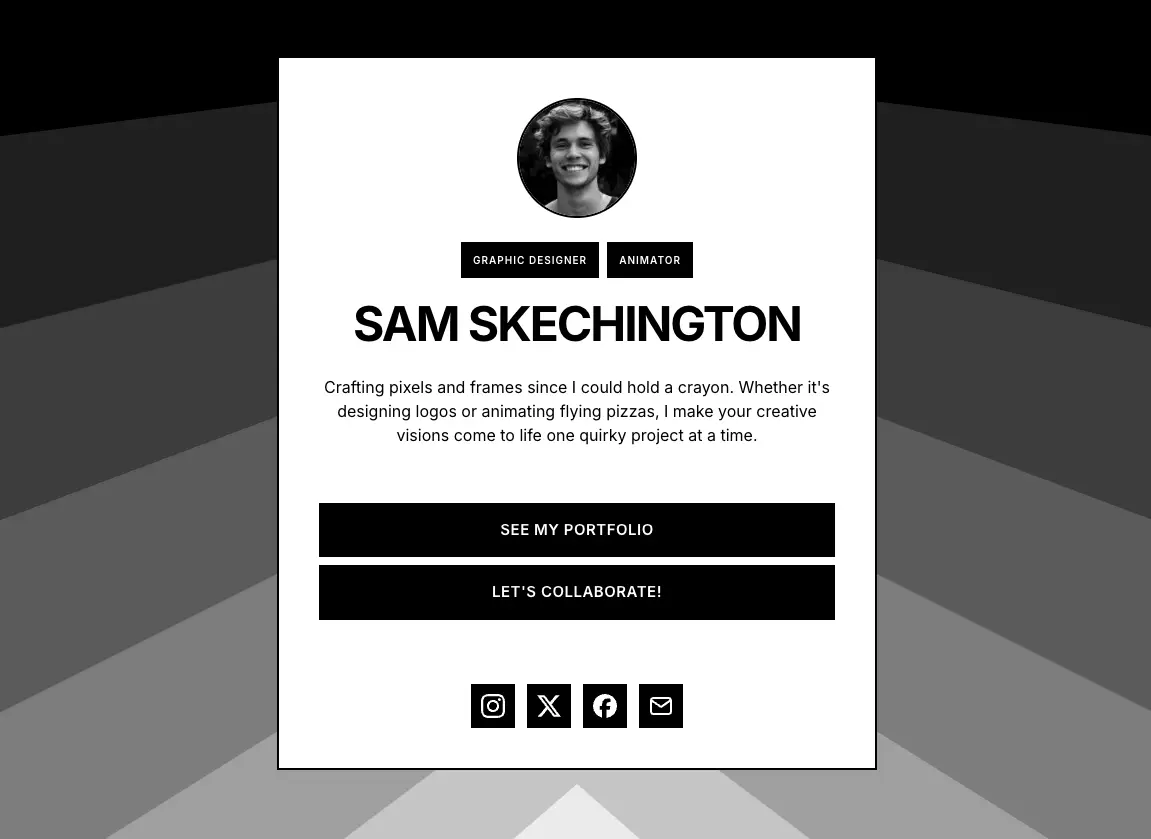 Example of Monochrome template for one page website