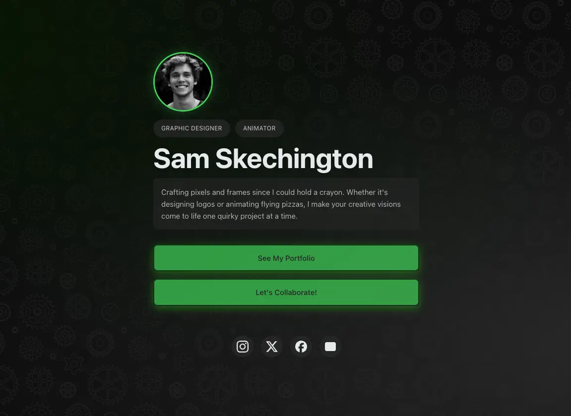 Example of Messenger template for one page website