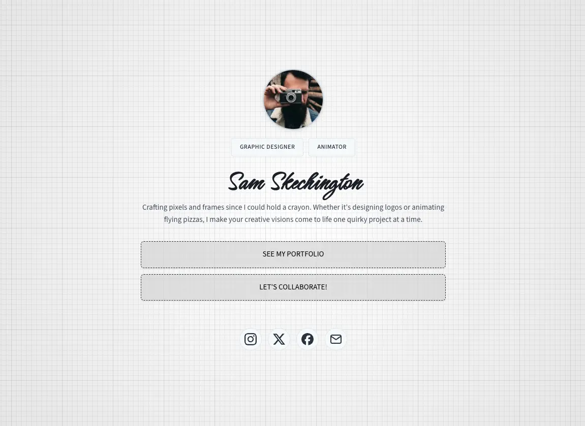 Example of Graph Paper template for one page website