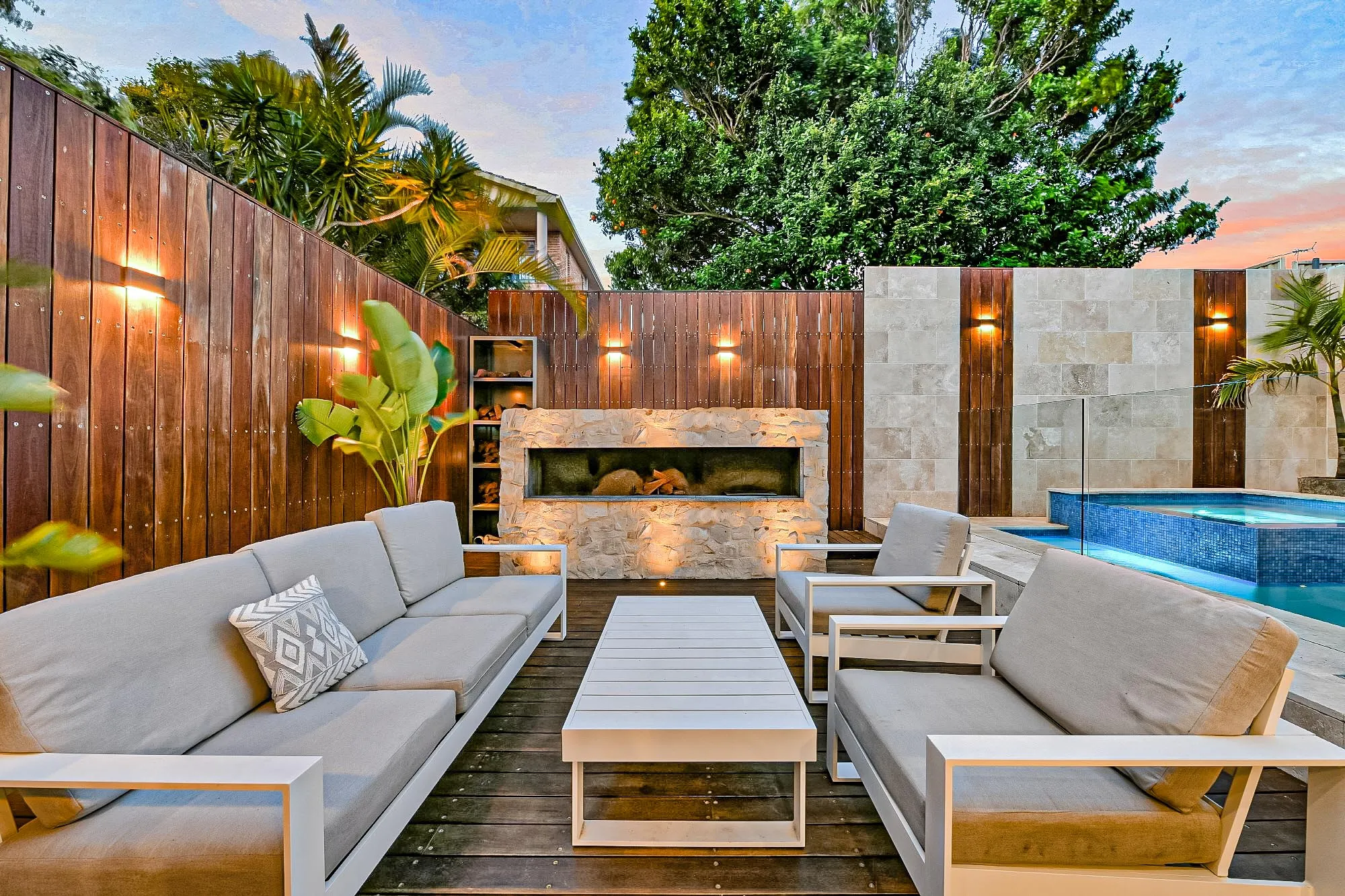 Custom Home Luxury Builder Sydney Pool Area Seating Bazdaric Prestige