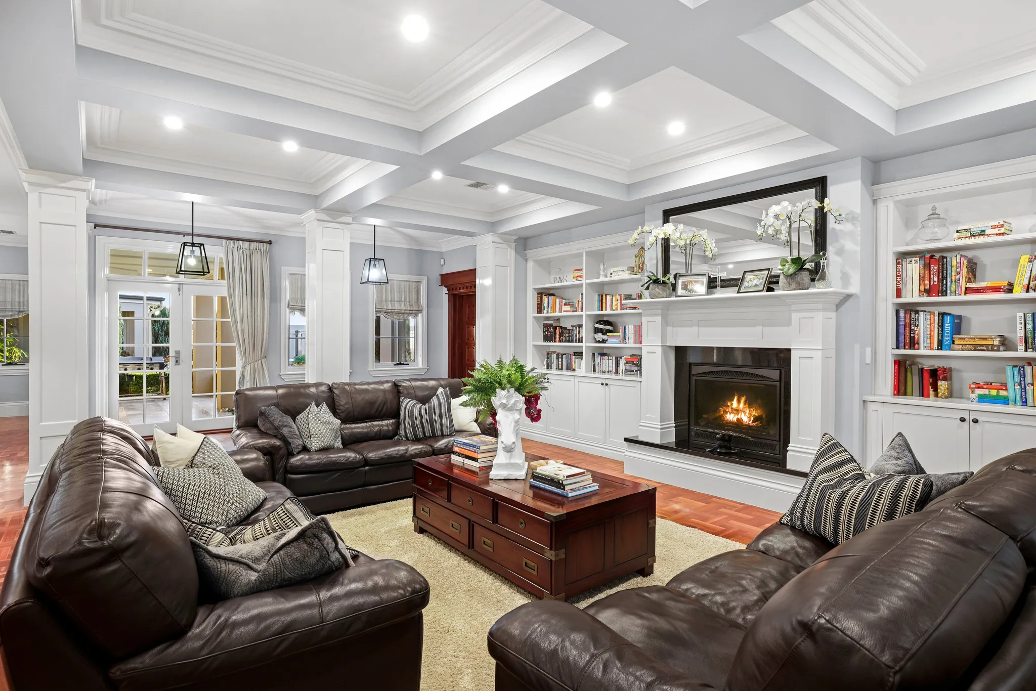 Sydney Luxury New Home Grand Provincial Lounge and Fireplace Luxury Bazdaric Prestige