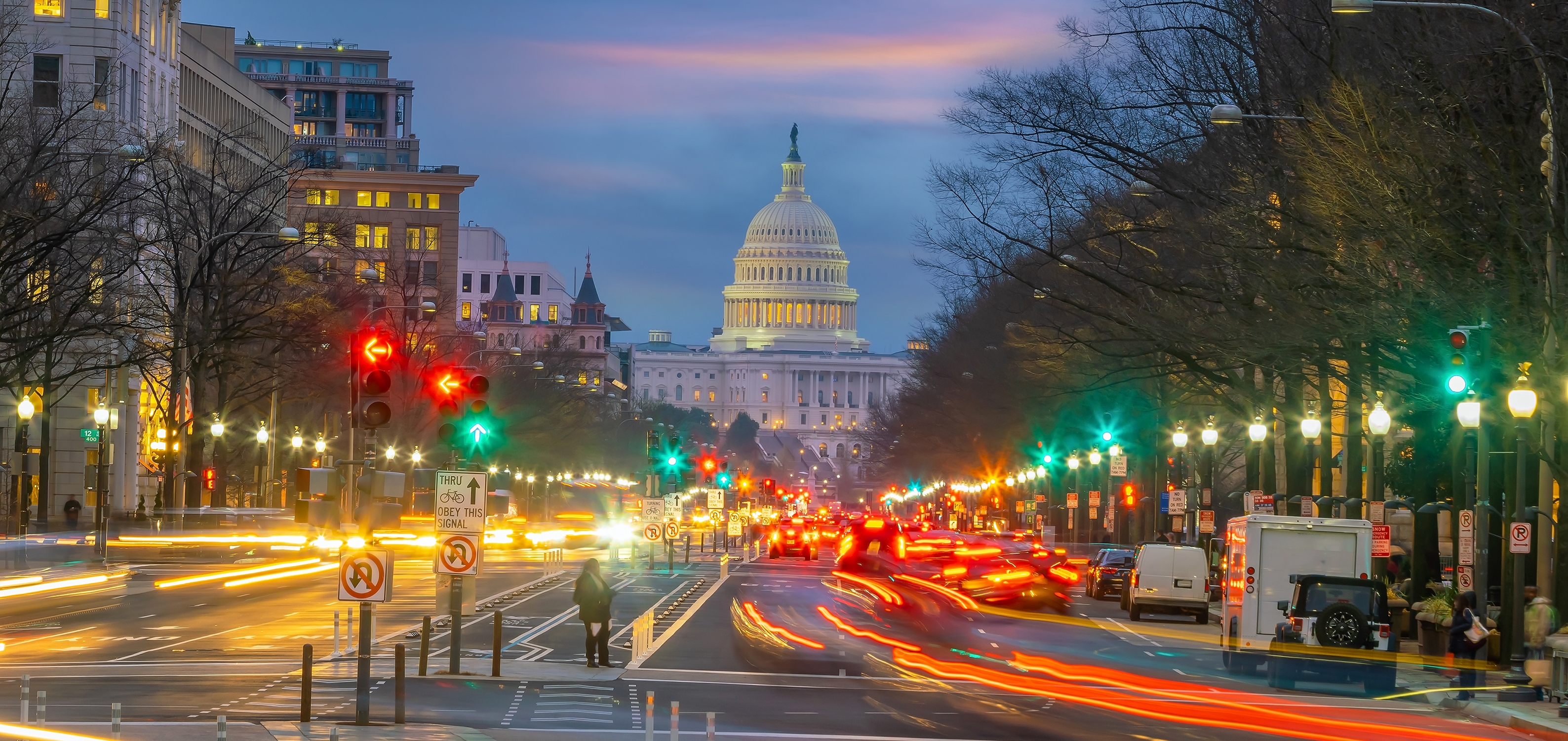 Washington DC Capitol Building skyline at sunset - construction noise barrier solutions