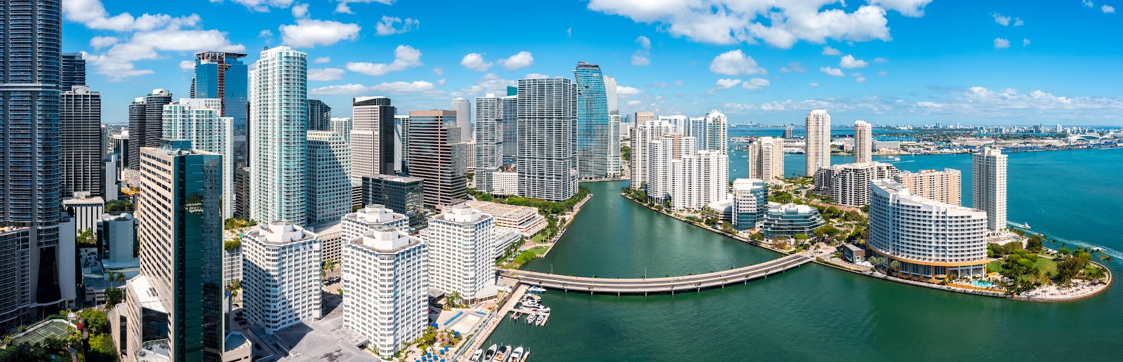 Miami Florida aerial panorama skyline - construction noise barrier solutions