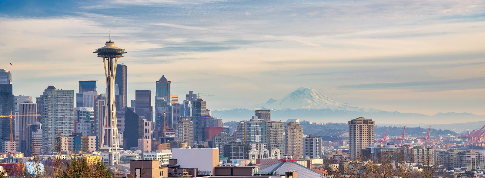 Seattle Washington city skyline from Kerry Park - construction noise barrier solutions