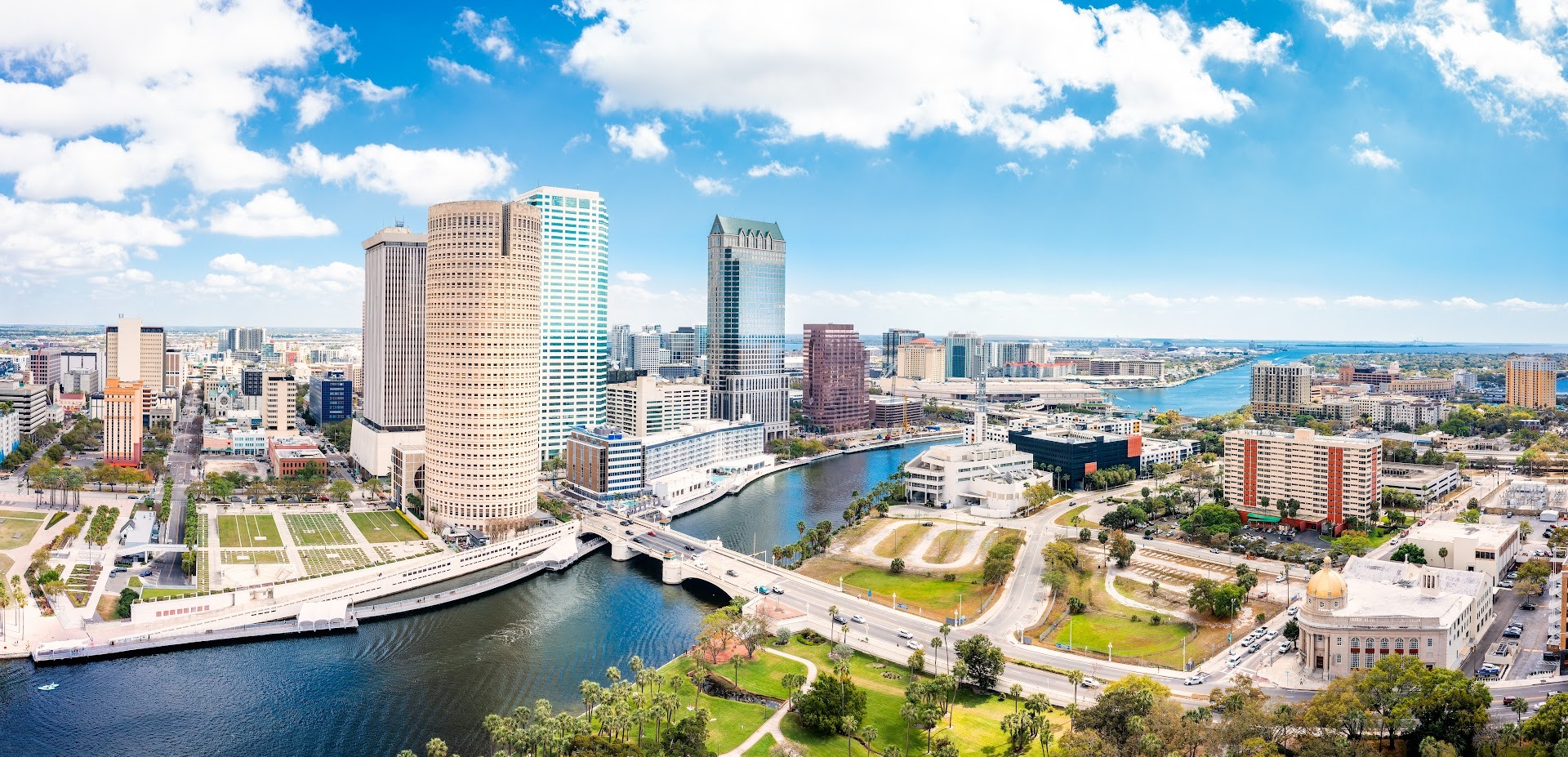Tampa Florida aerial skyline panorama — Echo Barrier noise control solutions