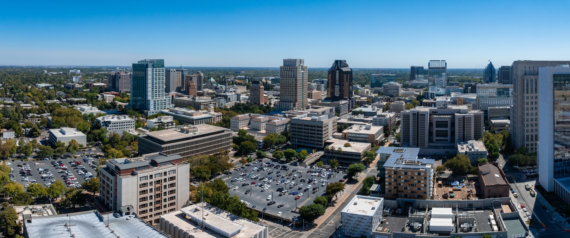 Sacramento California city skyline — Echo Barrier noise control solutions