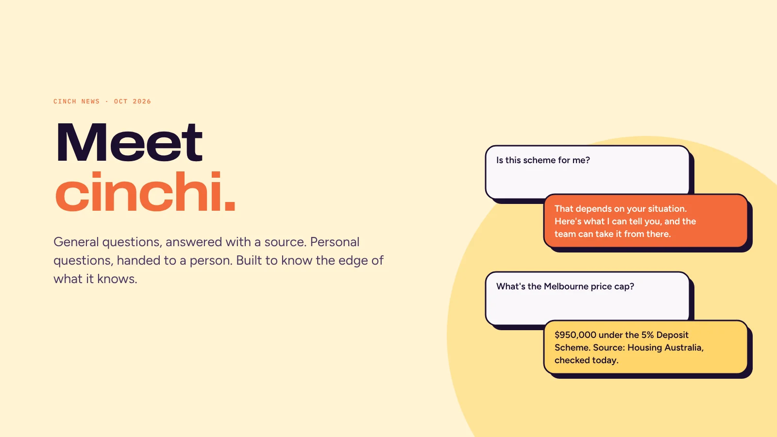 Meet cinchi: what the orange button knows, and what it won't say