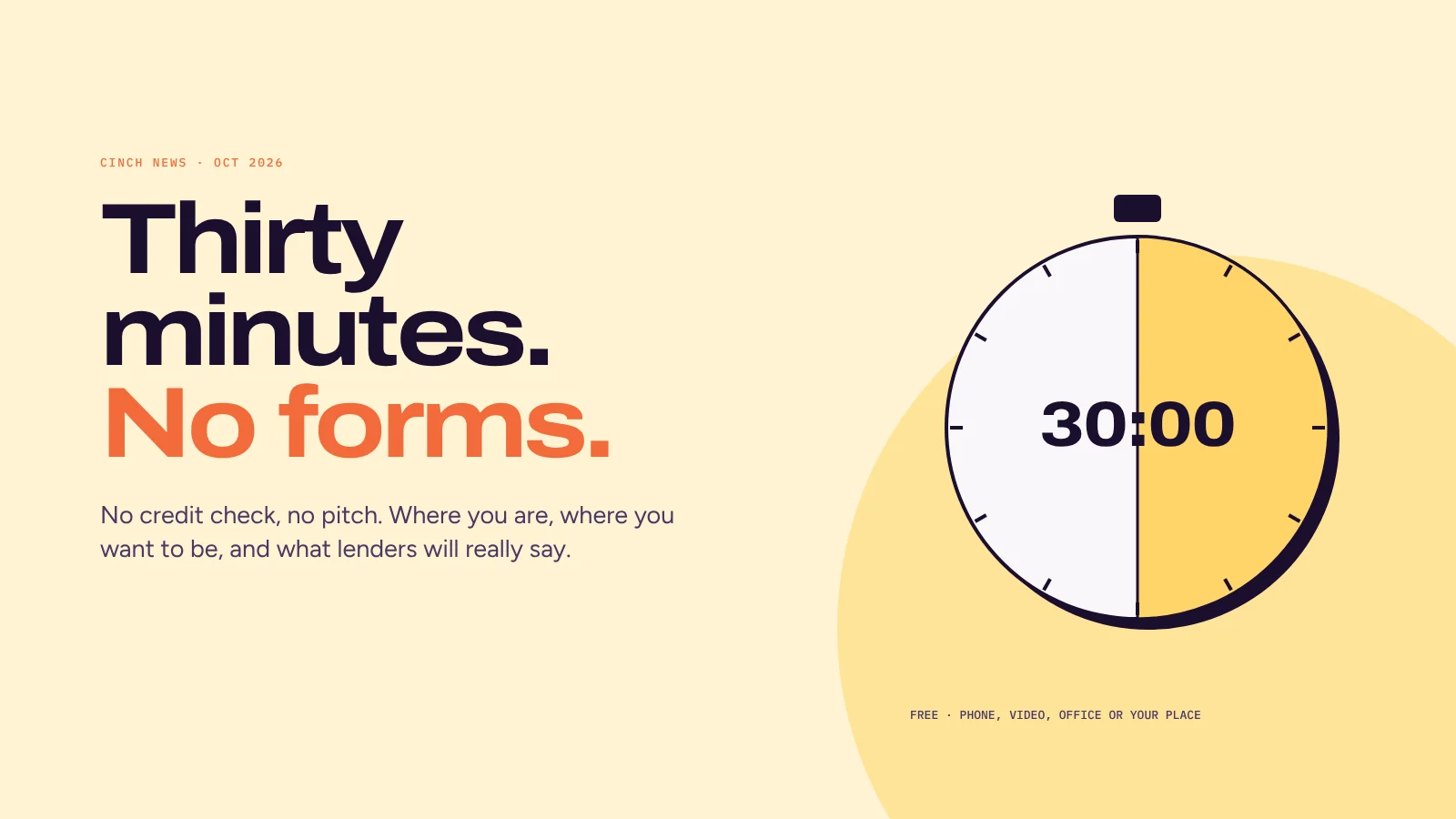 What happens in a free 30-minute first chat (and what to have handy)