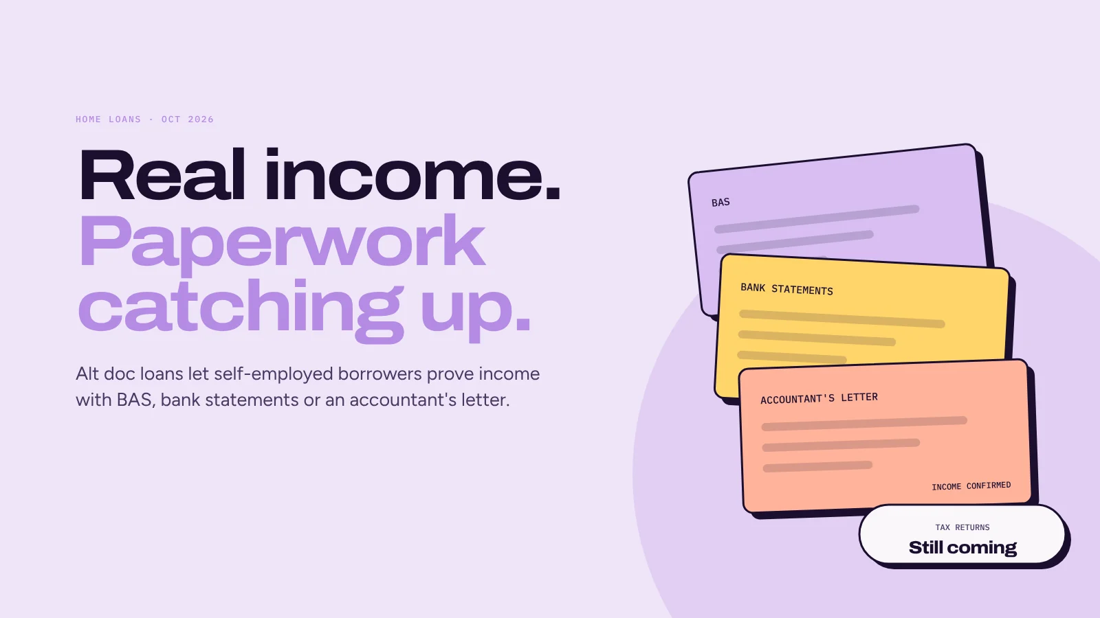 Low doc and alt doc home loans for self-employed borrowers