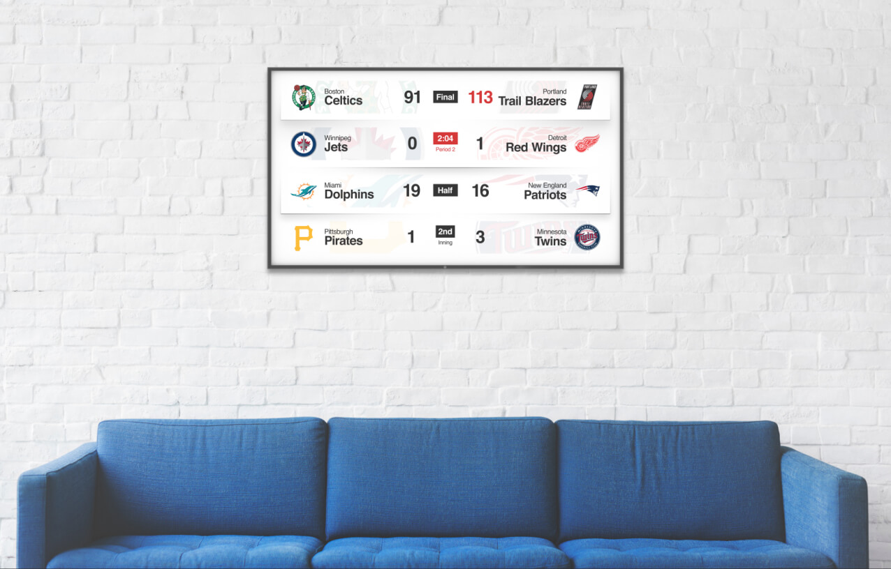 Lobby with content on screen