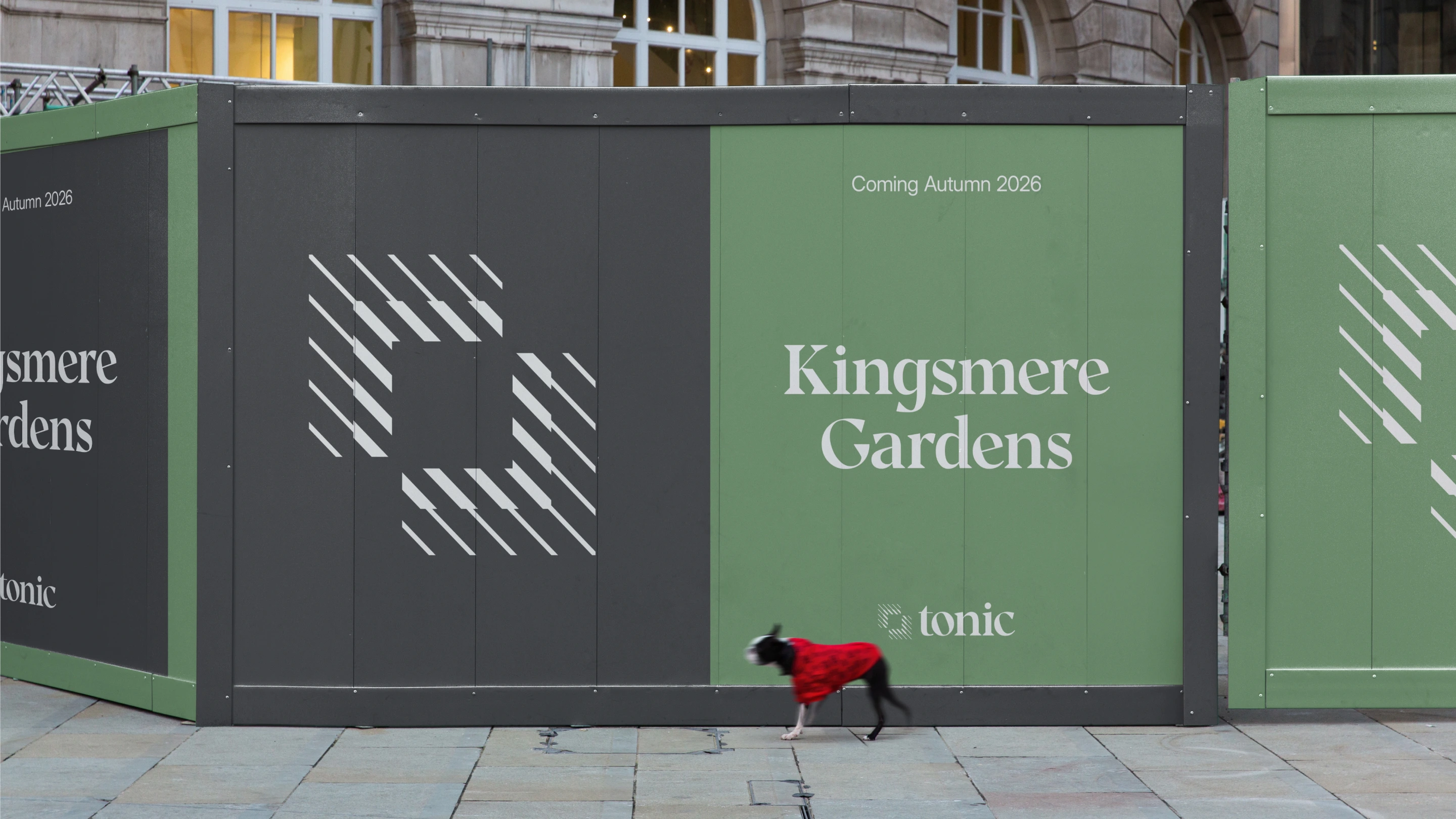 Tonic brand identity hoarding design