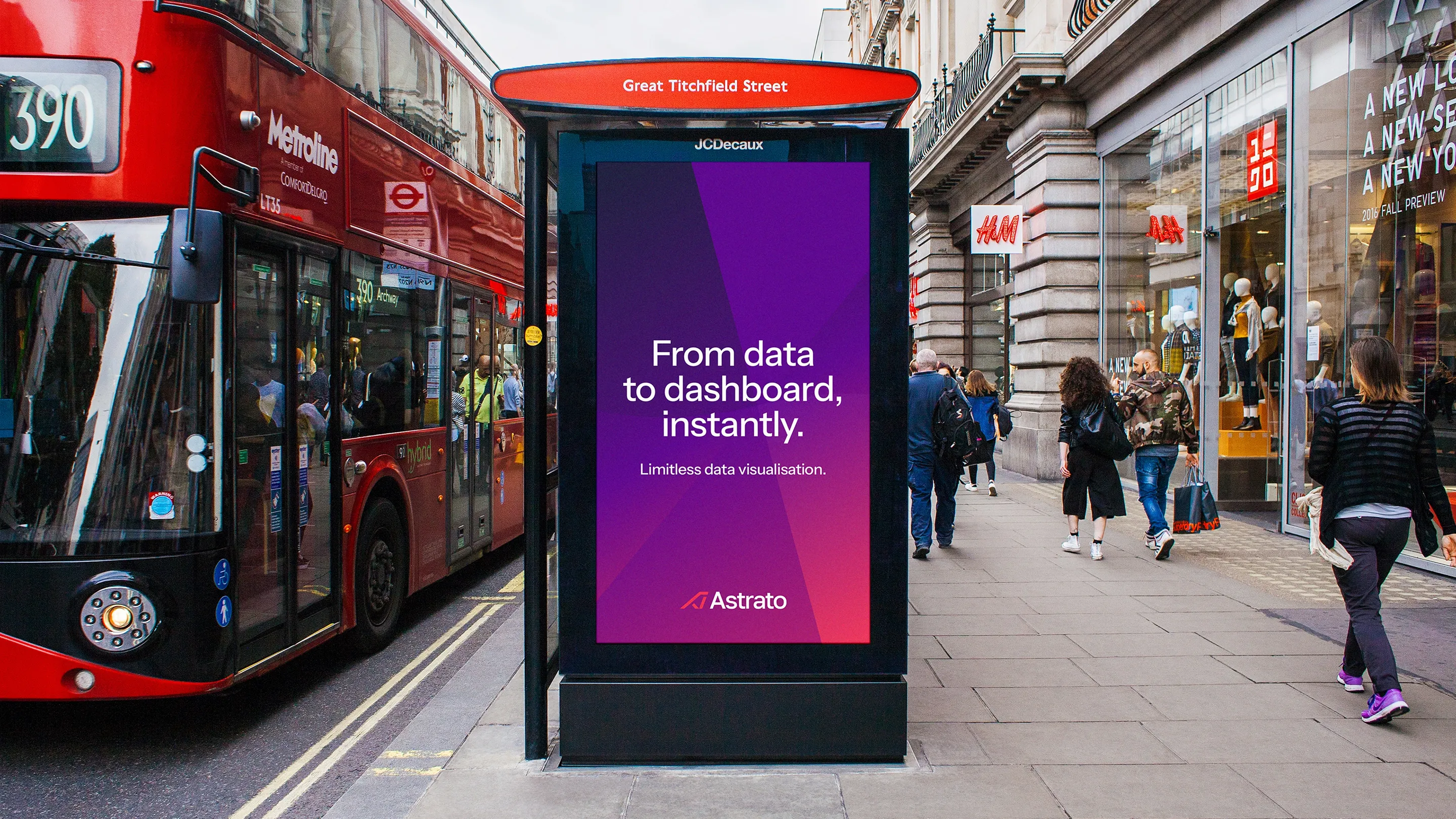 Astrato brand identity on OOH billboard design
