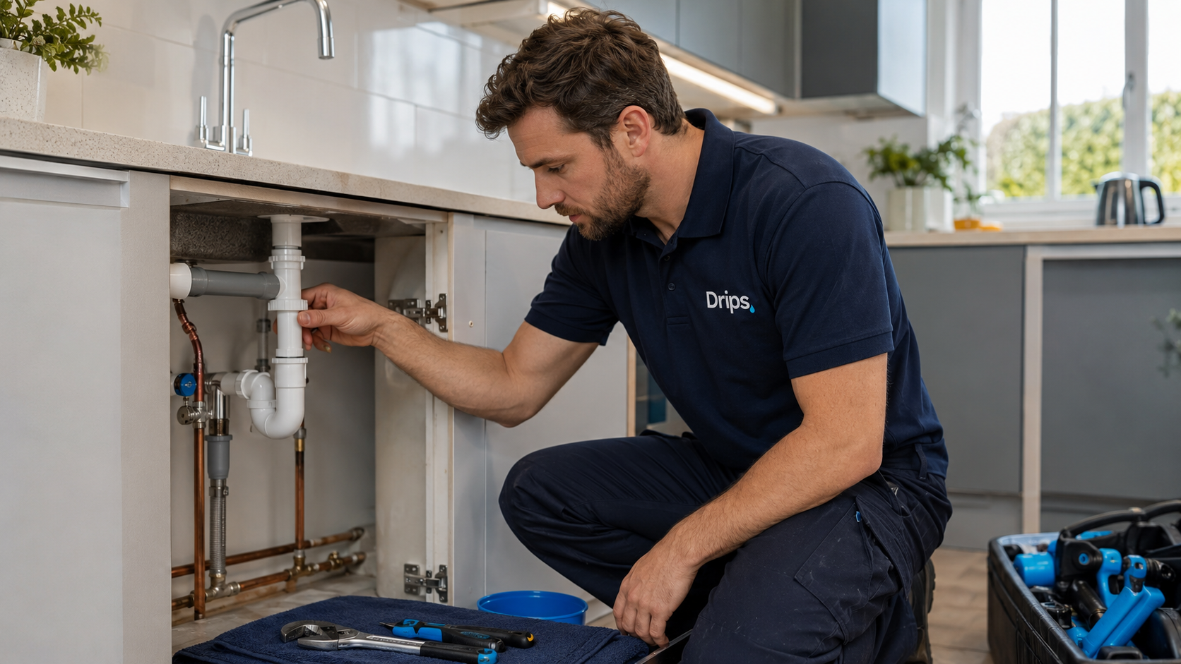 Drips plumbing engineer reviewing pipework plans for a property development in Kent