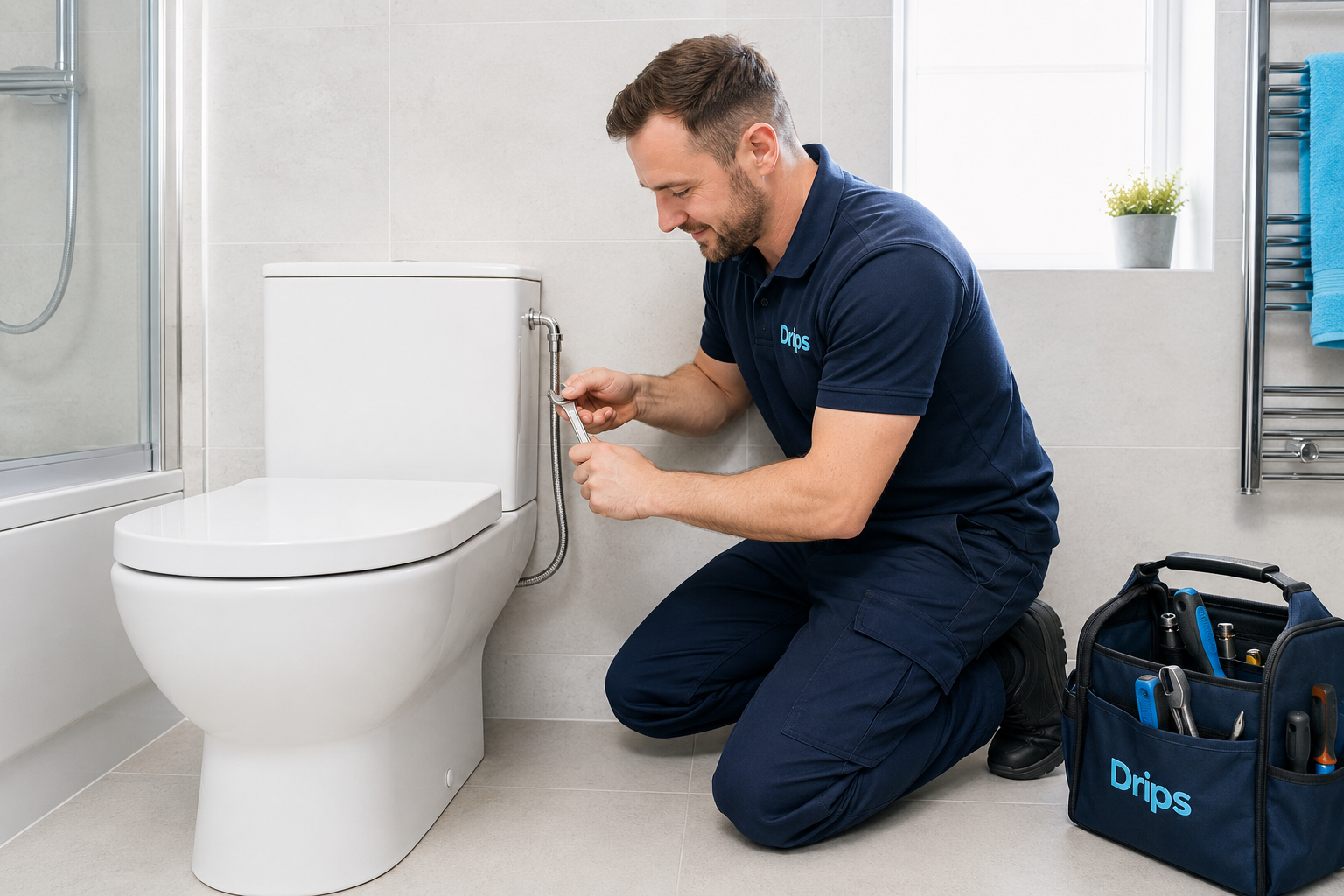 Drips heating engineer servicing a boiler in Kent