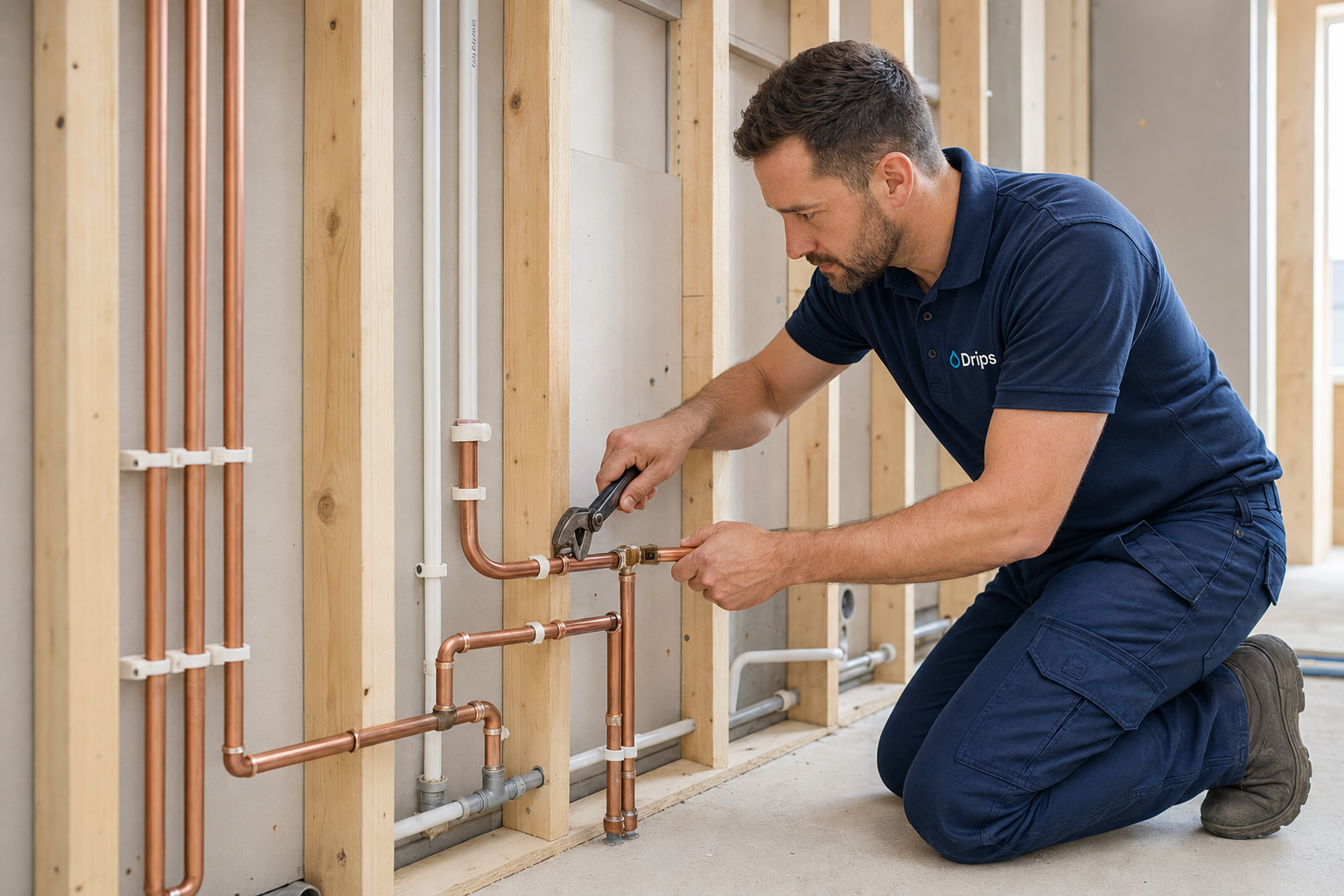 Drips heating engineer installing and configuring a smart thermostat in a Kent home