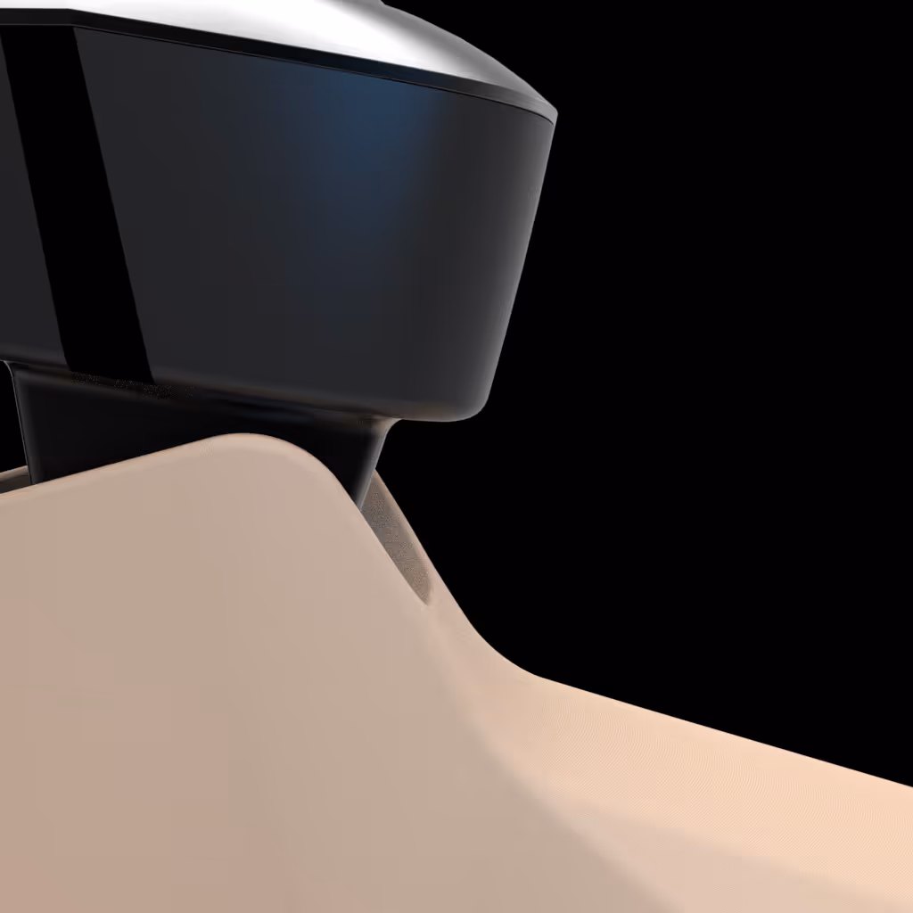 Close-up of Lunaris prosthetic foot in Ivory Stride finish