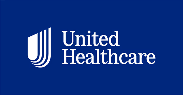 United Healthcare logo with a stylized shield icon on a blue background.