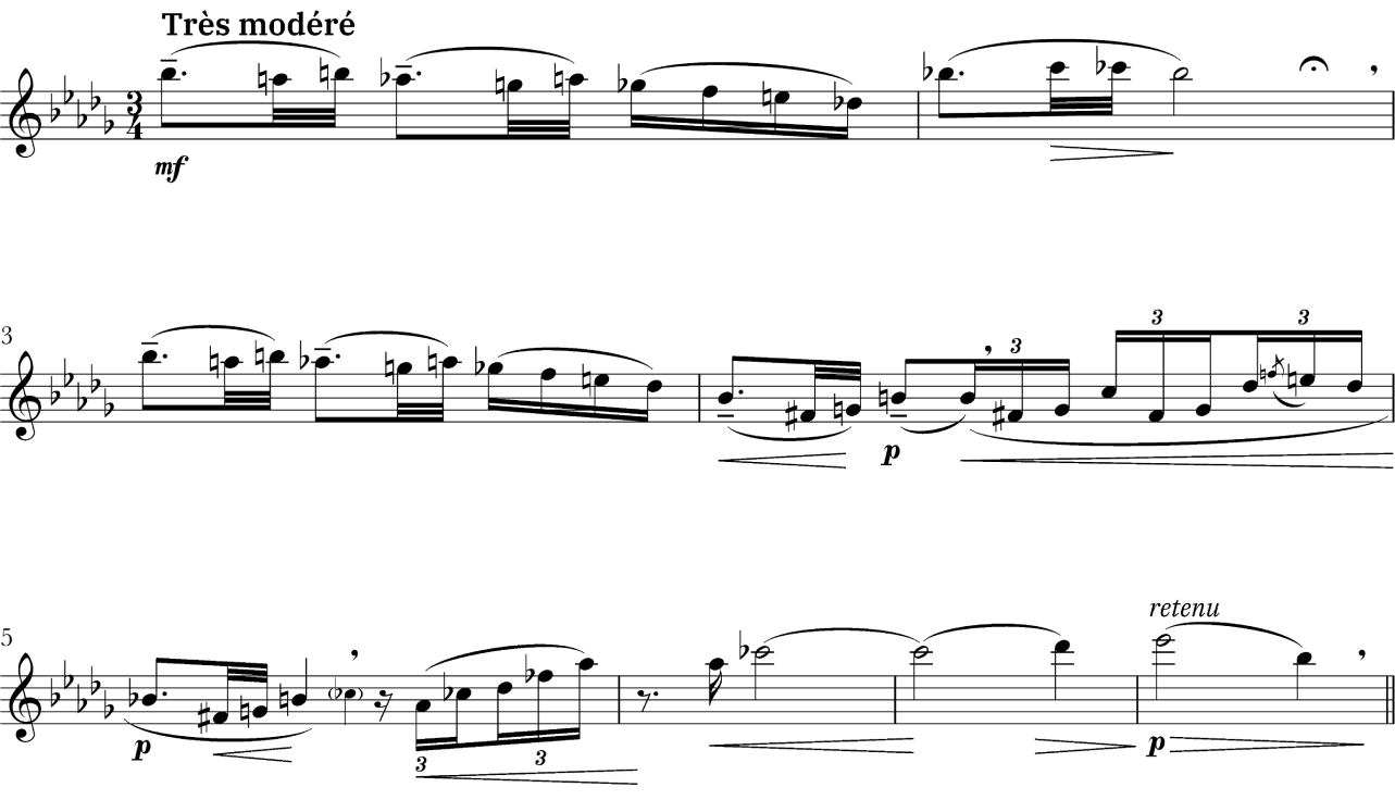 tres modere from debussy's flute piece syrinx