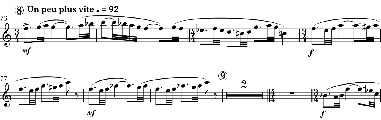 "un peu plus vite" - poulenc flute sonata excerpt