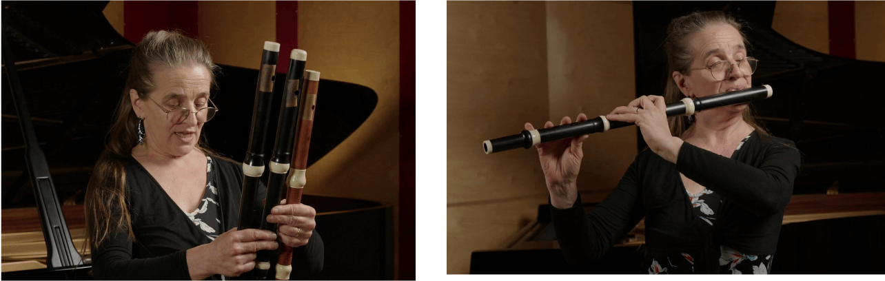 Rachel Brown demonstrating 3 Baroque flutes