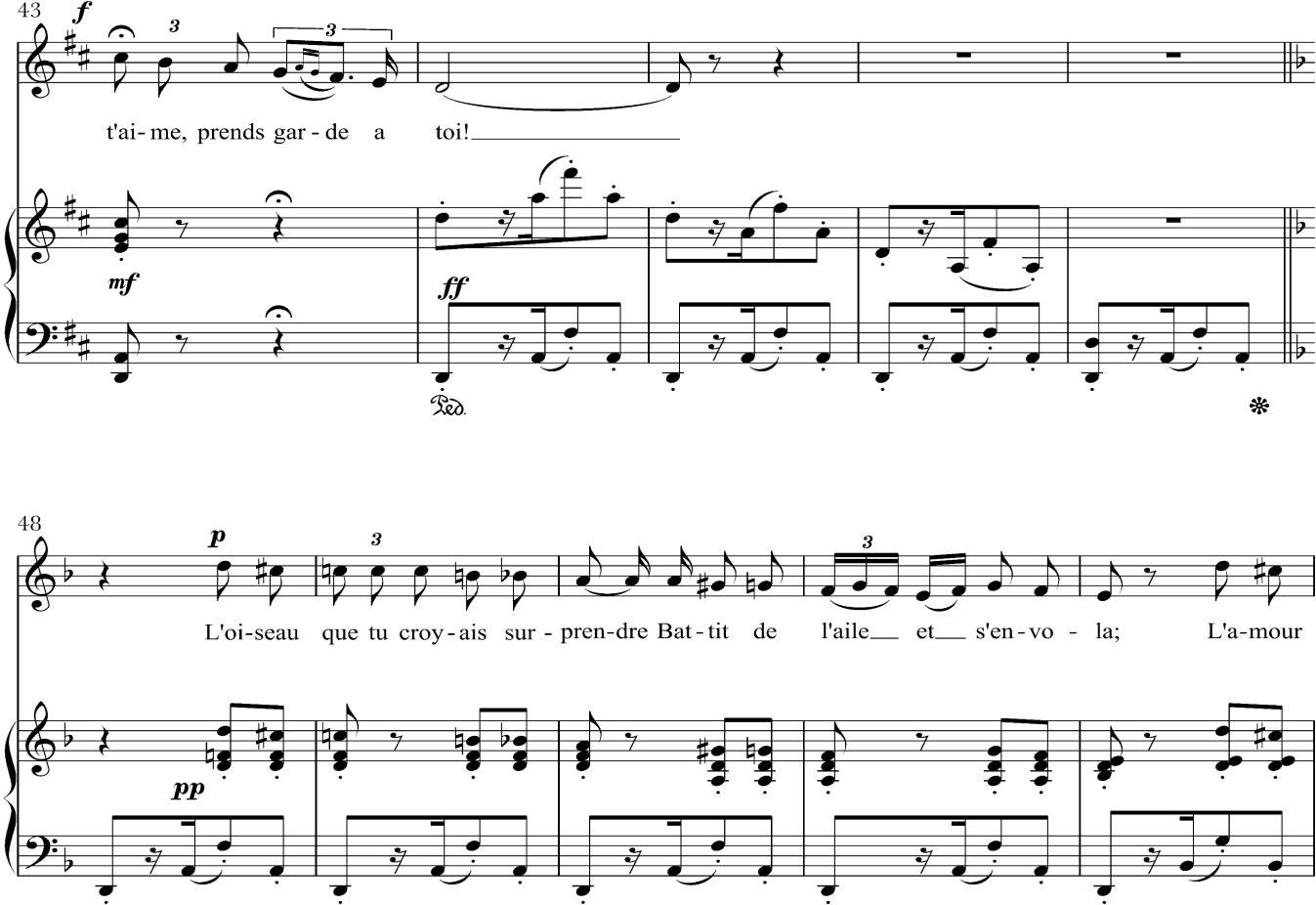 How to sing Habanera from Carmen: score excerpt