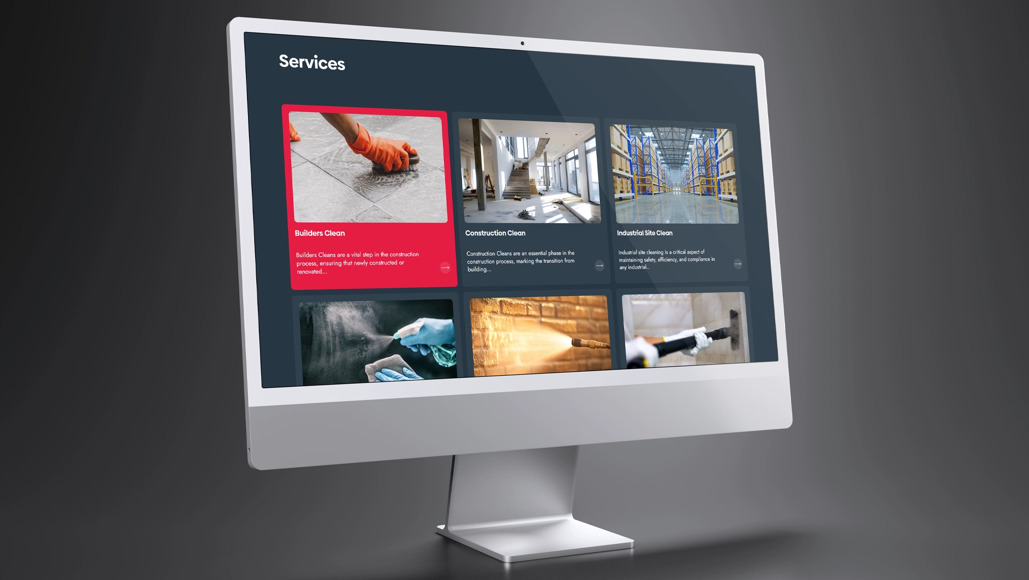 Web designer Melbourne Sydney Adelaide - cleaners website