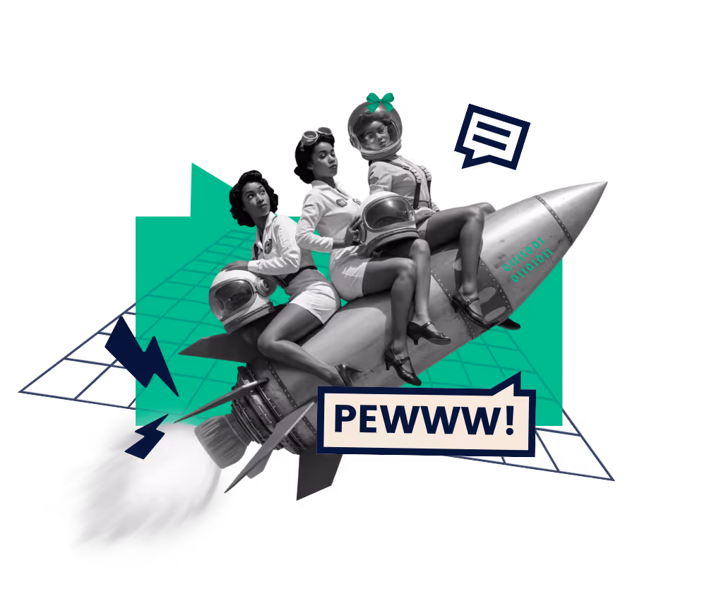 Rocket Girls Riding a Rocket