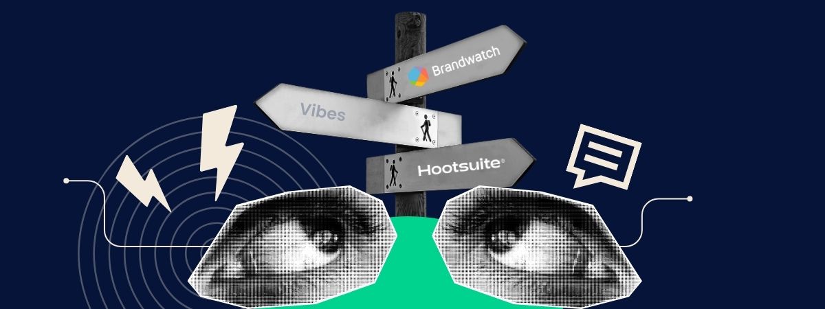 Illustration showing small, medium, and large marketing teams with corresponding social media tools.